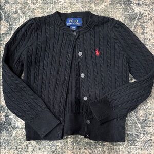 Polo by Ralph Lauren Black Cable Knit Cardigan sweater 4